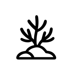 Obraz premium Simple Black Line Small Tree Sprout Seedling on Soil Illustration