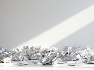 Crumpled Aluminum Foil. A Study in Texture, Light, and Wastefulness, a Modern Still Life.