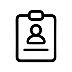 Fototapeta premium Outline Minimalist Identification Badge Clip Neck Strap Line Art Icon