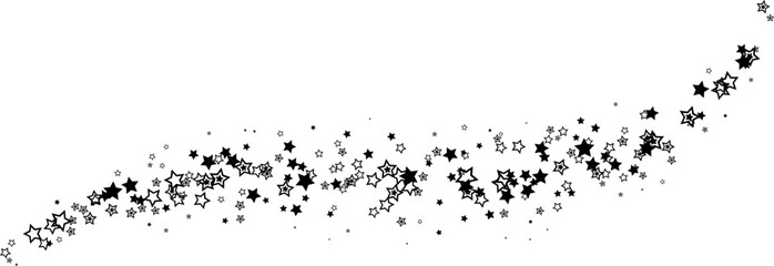 Flying stars. Starry vector decoration effect. Design elements for anniversary, birthday, party or other celebrating events.