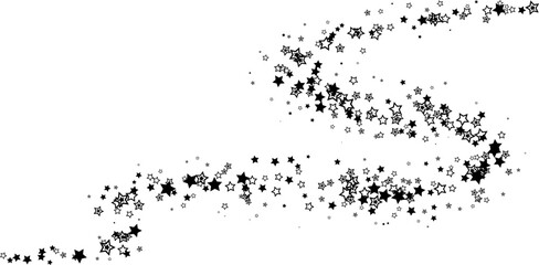 Flying stars. Starry vector decoration effect. Design elements for anniversary, birthday, party or other celebrating events.