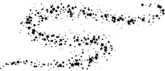 Flying stars. Starry vector decoration effect. Design elements for anniversary, birthday, party or other celebrating events.