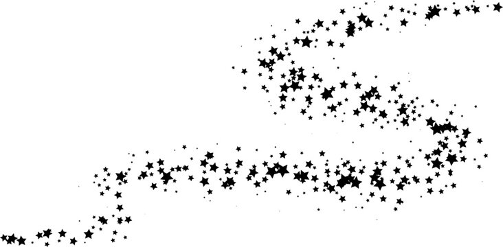 Flying stars. Starry vector decoration effect. Design elements for anniversary, birthday, party or other celebrating events.