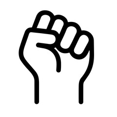Obraz premium Simple Outline Human Fist Upward Symbol Shape Icon Illustration