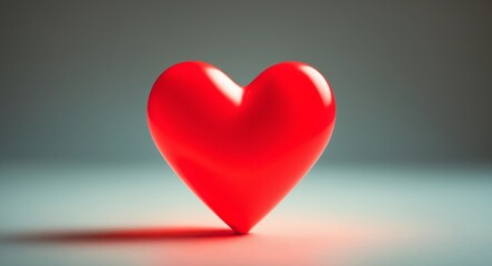 3D Rendered Red Heart Symbol. A Classic Emblem of Love, Affection, and Romance.
