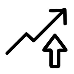 Simple Handdrawn Upward Arrow Growth Chart Icon Element Graphic Design