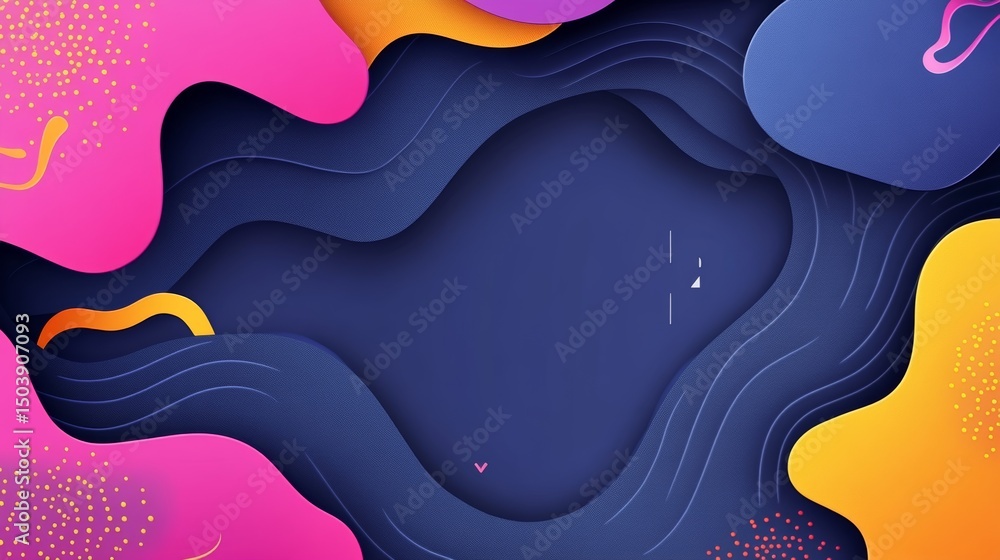 Poster vibrant fluid shapes create a dynamic and visually captivating composition
