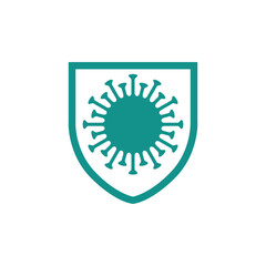 shield virus corona logo vector design