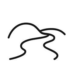 Minimalist Outline Continuous Line Winding Road Landscape Symbol Icon Illustration