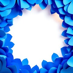 Square blue papercut with centered clean space for text or promotional design.