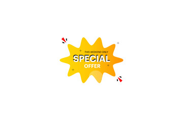 Special offer tag design: limited offer, discount, exclusive sales banner tag, price tag vector format, marketing deal sale tag, mega sale offer, vector EPS 10.
