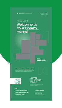 Green Dream House Roll Up Banner