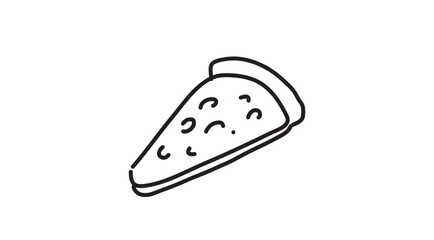 Elegant Monoline Pizza Slice Illustration – Thin Line Italian Food Art