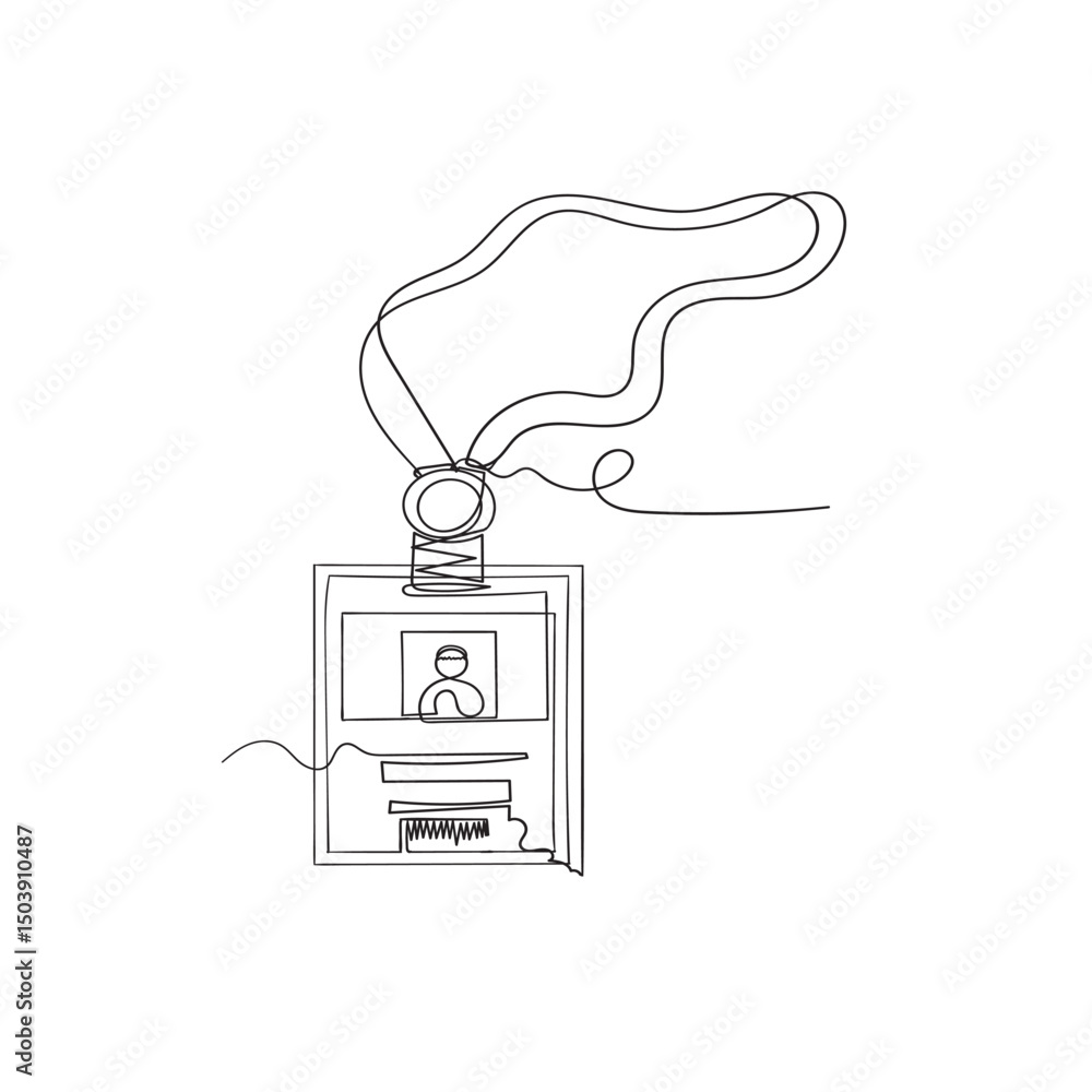 Poster id card vector line icon identification card icon personal identification card symbols continuous li