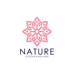 Abstract elegant flower logo icon vector design