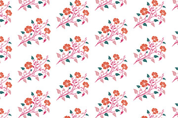 Obraz premium seamless rose floral texture, abstract line art sketch, cotton textile pattern, fashionable pillow cover, one line design