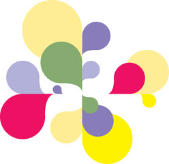 Abstract Decorative Banner Element with Colorful Fluid Liquid Shapes