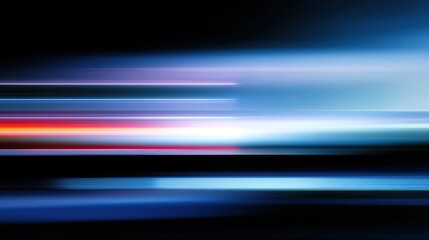 The speed of connectivity, and data transfer in the context of technology is a set of fast-moving lines or beams of light as bits of data move through fiber optic cables.
