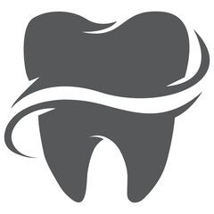 Tooth icons set. Tooth shape symbol. Vector illustration. Black icon of tooth isolated