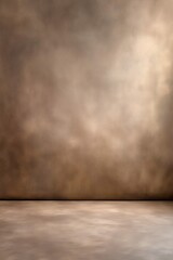 Abstract brown canvas with smooth texture on minimalist studio background with soft lighting
