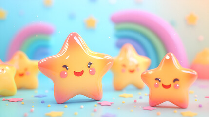 3D Stars and Rainbow