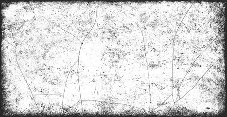 Grunge texture pattern frame. Black design border. Old paper vector illustration.