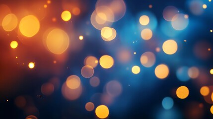 Obraz premium Abstract Blurred Lights Background with Blue and Orange Gradient