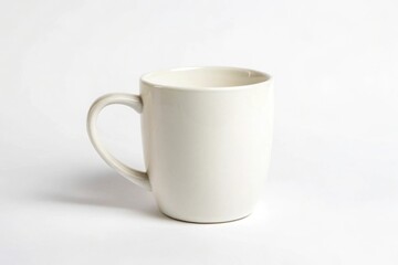 Fototapeta premium Plain White Coffee Mug on Light Background for Beverage Use