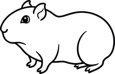 line art of a guinea on the white background