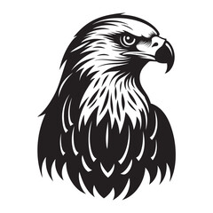 Falcon head shape icon isolated vector black silhouette