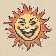 Smiling sun graphic design