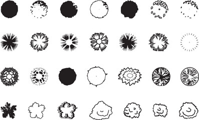 Vector Tree Top View Symbols Set for Architectural and Landscape Plans