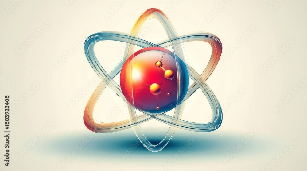 Aufkleber abstract molecular structure background with glowing atoms and connecting lines, futuristic design f
