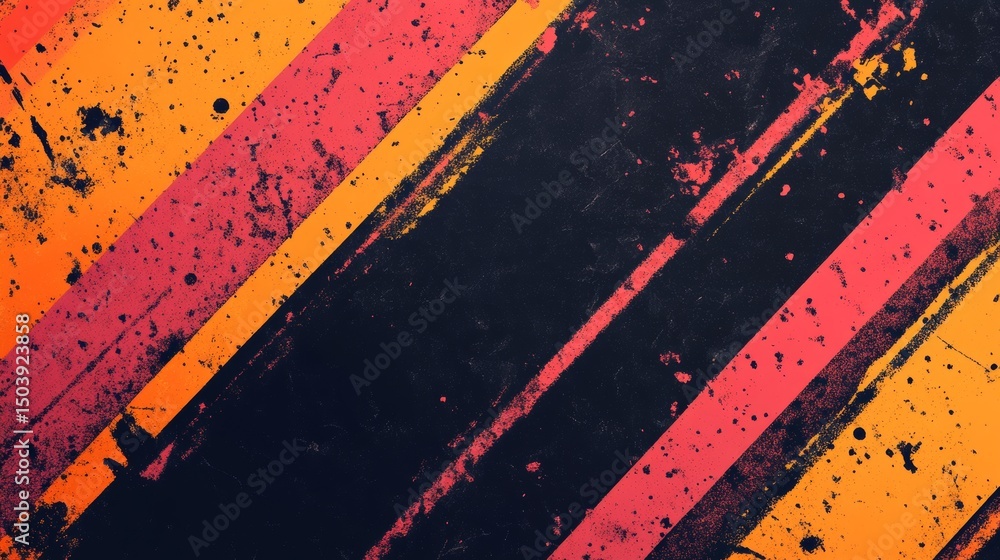 Aufkleber abstract geometric background with grunge texture and vibrant colors, creating a dynamic and eye cat