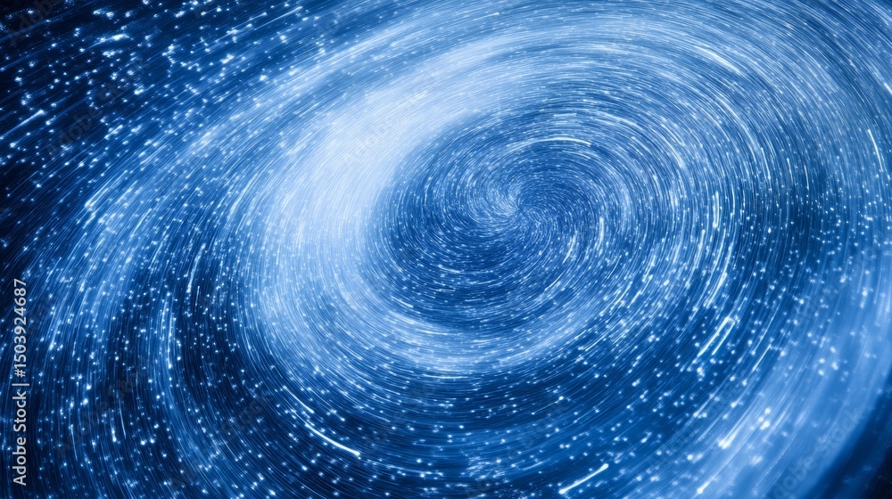 Aufkleber abstract blue vortex with luminous trails and sparkling light points