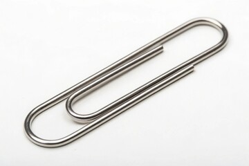 Metallic Paper Clip Isolated on White Background for Office Use
