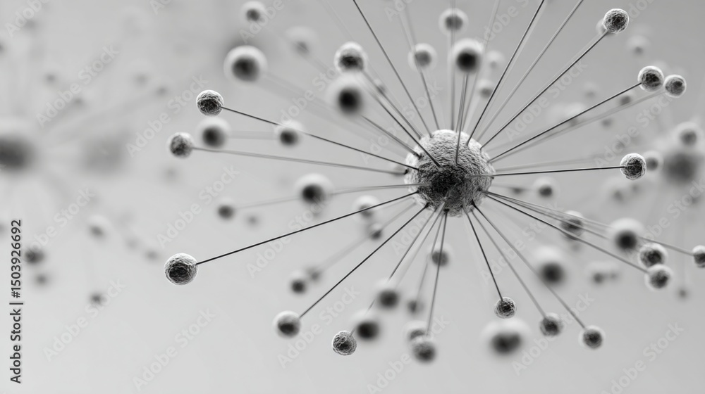 Poster unique representation of a digital cluster for visualizing impact and data in a modern design contex