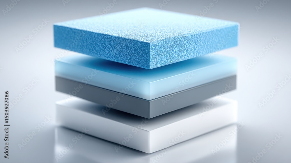 Poster business model icon concept featuring layered blocks symbolizing structure and strategy for effectiv