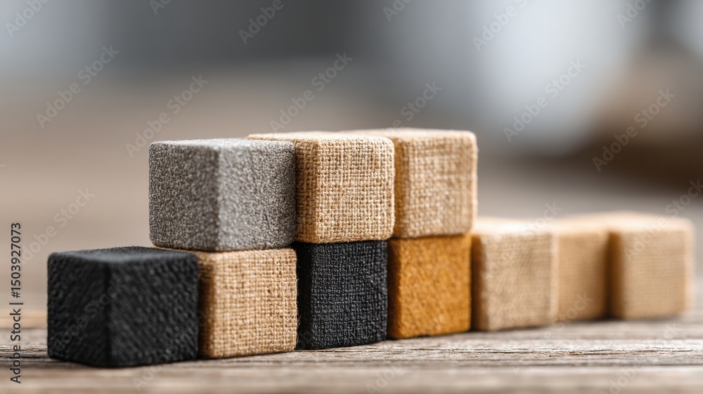 Poster business model icon concept featuring layered blocks illustrating structure and strategy for effecti