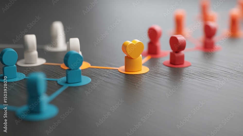 Poster corporate empathy flow icon concept demonstrating emotional mapping to enhance understanding in busi