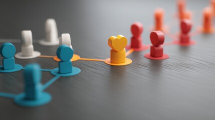 Corporate empathy flow icon concept demonstrating emotional mapping to enhance understanding in business relationships