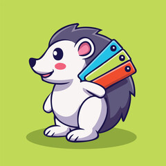 Adorable Cartoon Hedgehog with Colorful Spines Cute Animal Illustration