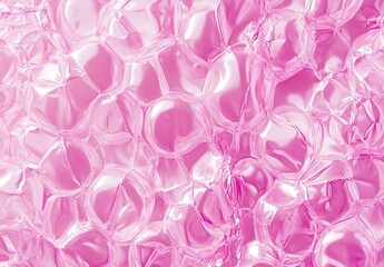 Fototapeta premium Pink bubble wrap texture background, pink metallic foil pattern, bubbles and dots