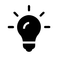Black and White Lightbulb Icon Symbolizing Ideas Innovation Creativity and Solutions for Business Education and Personal Growth Projects