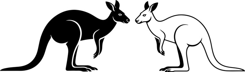 Kangaroo silhouette vector image illustration.