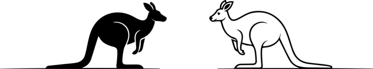 Kangaroo silhouette vector image illustration.
