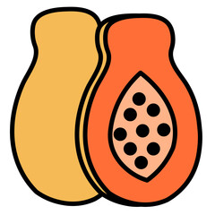 illustration papaya fruit