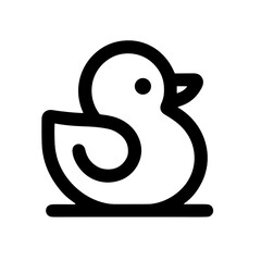 Vector icon of a cute duck on transparent background  for nursery decor and childhood concept