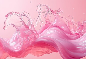Pink fluid waves, with organic sculpting and curves
