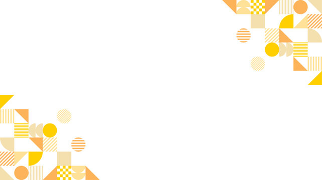 Fototapeta 幾何学　メンフィス　フレーム　黄色　枠